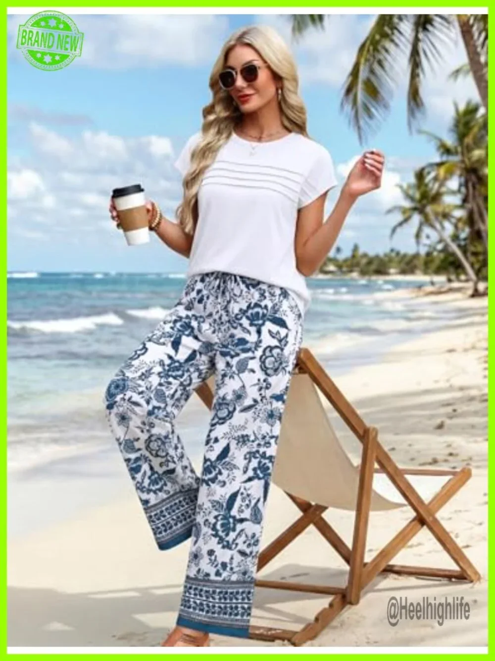 Two Piece Set for Women Summer Matching Outfits Wide Leg Pants